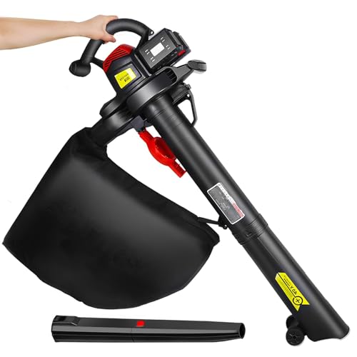XSDAJSD Soplador de Hojas portátil, Aspirador y soplador de Hojas eléctrico de Litio de 40 V, soplador y Aspirador 2 en 1 para jardín, Patio, habitación, césped al Aire Libre.