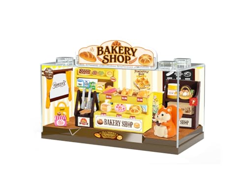 I-TOTAL® - Shop in a Box Kit Creative DIY Miniature 3D Construire et Collectionner des Boutiques Style Pastel, Modèle avec Détails Décoratifs Idée Cadeau (BAKERY SHOP)
