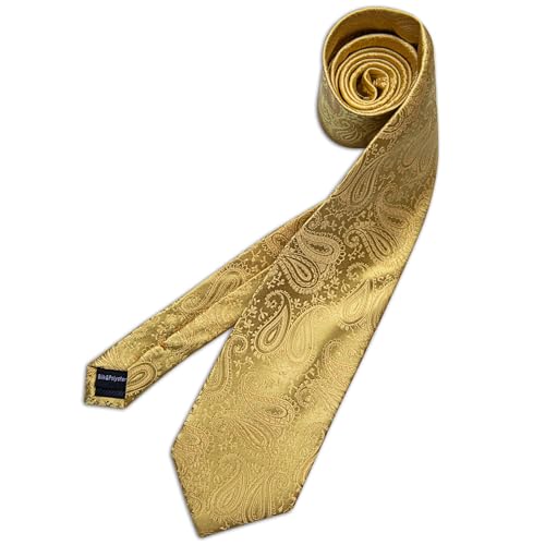 Image of DiBanGu Mens Paisley Tie Set Silk Woven Jacquard Necktie and Pocket Square Cufflinks Gift Set for Wedding Bussiness