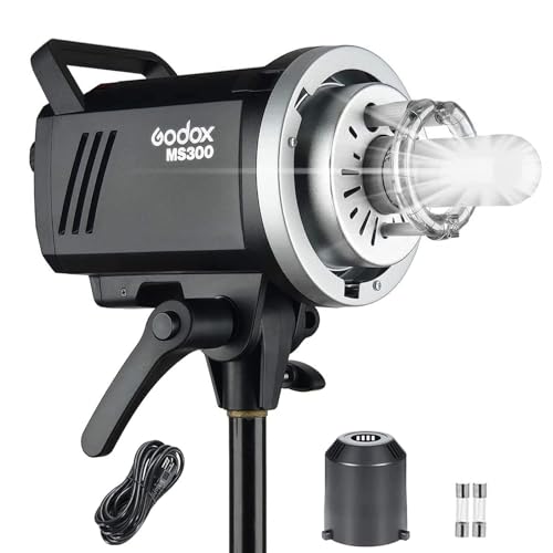 Godox MS300 Studio Strobe Flash 300Ws 220V 2.4G Wireless GN58 5600K Bowens Mount Monolight mit 150W Modellierlampe, Hervorragende Ausgangsleistung,...