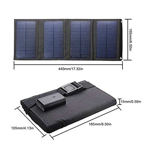 Cargador solar portátil de 20W para camping y senderismo con paneles plegables 7