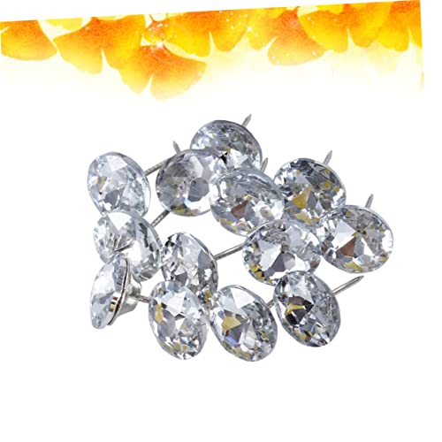 Nails Buttons Tacks Nail Kit 30Pcs Buttons For Jeans Crystal Sewing Buttons Crystal Button 1Inch Interior Pin Thumbtack Furniture Nail Silver Nail Rhinestones #TOP2