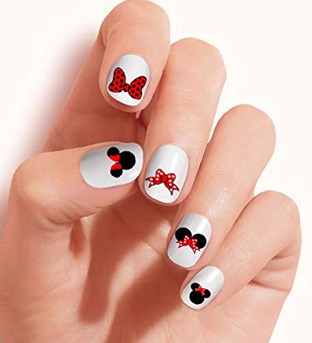 Minnie Bow Clear Vinyl Peel and Stick Nail Decals (NOT Waterslide) by One Stop Nails V1A.