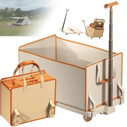 Carrito plegable para camping, carrito plegable con ruedas, capacidad de 220 libras, versátil para festivales, compras, eventos al aire libre, fácil de almacenar y transportar