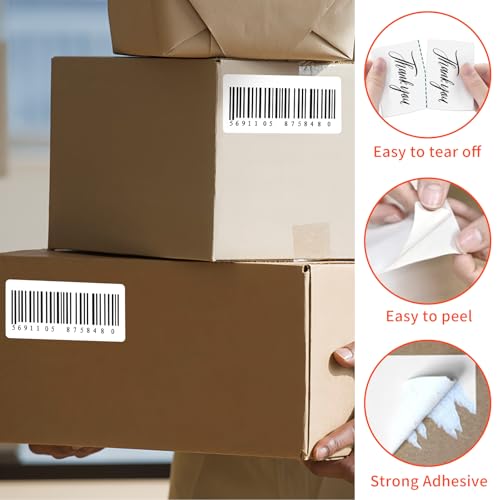 2x1inch Direct Thermal Label Paper for Barcodes, Shipping, 1000 Labels Per Roll White, Compatible with Rollo Label Printer & Zebra Desktop Printers image 6