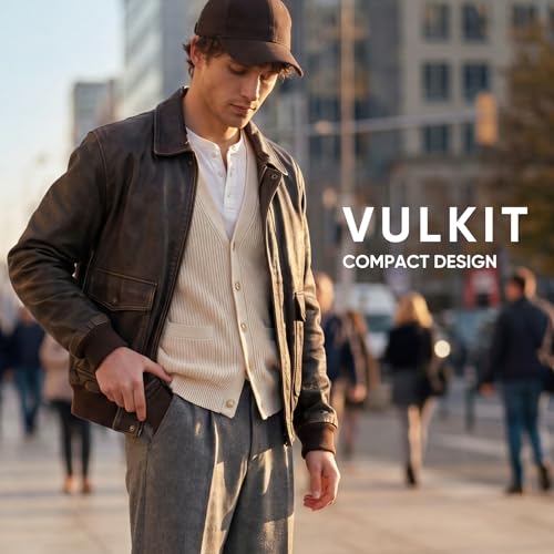 Image of VULKIT Card Holder Pop Up Cards Slim Leather Wallet RFID Protection Up to 12 Cards Card Case, Espresso, One Size, Minimalist