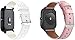 Produktbild Simpleas Uhrenarmband kompatibel mit Huawei Watch GT 2 (42mm) / Honor Watch Magic 2 (42mm), Lederarmband Ersatz-Watch Armband mit Edelstahl Metall Schließe für Herren Damen (20mm, Weiß + Rosa)