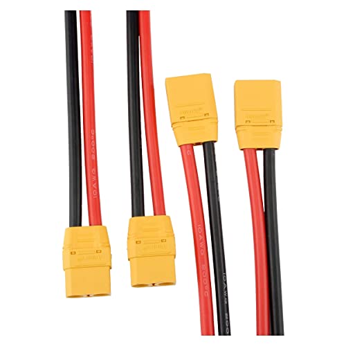 SoloGood Amass 2 Pair 10AWG XT90 Pigtails XT90 Connector with Wire 150mm Silicon Wire XT 90 Plug...