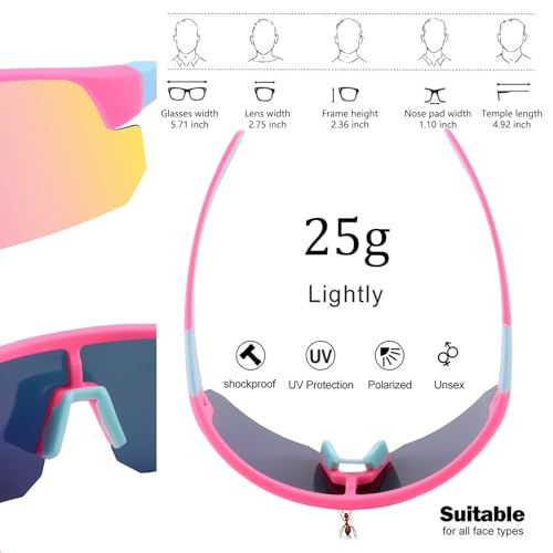 Image of BangLong Polarized Sports Sunglasses for Men Women UV400 Protection | TAC HD Lens, RX Insert Included, Lightweight Wrap-Around Design for Running Cycling Baseball Hiking