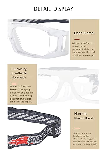 Kids Sport Goggles Glasses,Protective Eyewear Goggles,Eye Safety Glasses,Replaceable to Prescription Lenses Age 8-16