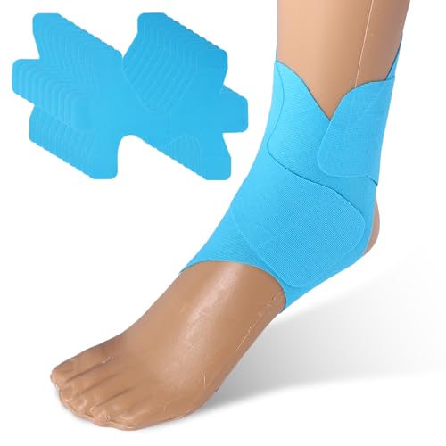 10pcs Precut Wrap Tape for Ankle, Breathable Latex-Free Athletic Tape, Elastic Sports Tape Strips, Prevent Ankle Sprain Patch for Ankle Ligament Support and Stability
