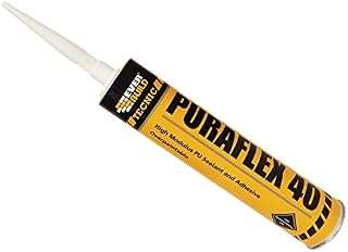 Everbuild Tecnic Puraflex 40 High Modulus PU Sealant and Adhesive, Black, 300 ml
