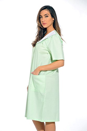 Dreamcrest Short Sleeve Duster / Housecoat / Women Sleepwear Green, Medium,Green,Medium