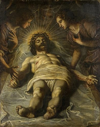 Impression d'art Tintoretto le Christ mort tableau mural de prestige grand format 60x90
