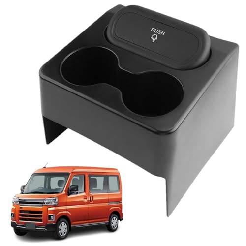 DIANX For ダイハツ アトレー 6代目 ハイゼット カーゴ/トラック 11代目 専用 コンソールボックス 2in1 ドリンクホルダー ゴミ箱 ABS素材 センターコンソール収納トレイ ドリンクホルダー増設 小物入れ 滑り止め 整理整頓 内装パーツ