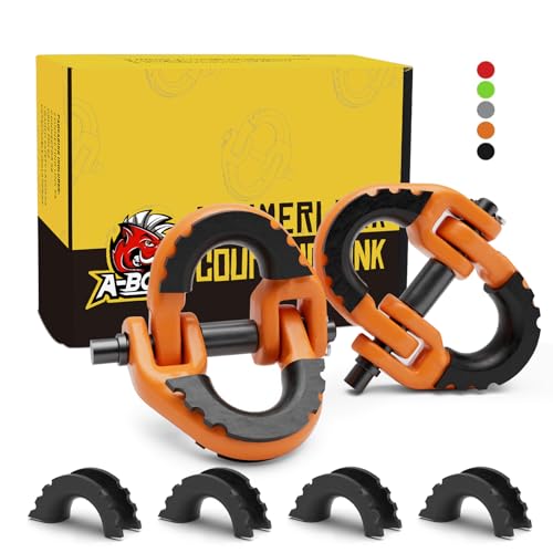 1/2 Safety Chain Connector Link, 2pack Hammerlock Coupling Link for Trailer Chains Connect, Drop Forged Steel, 12000 lbs Load Capacity, Tow Hitch Safety Chain Connector Link, Orange
