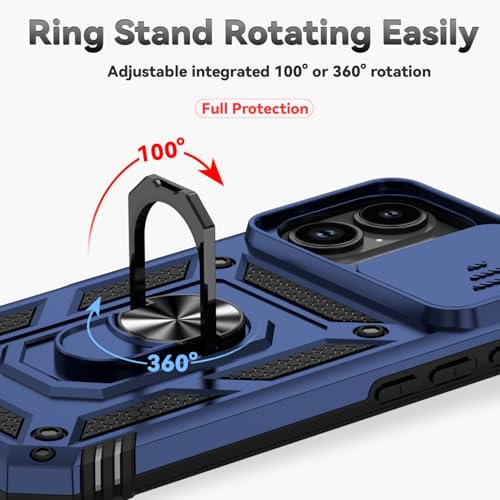 Coque iPhone 17 magnétique antichoc militaire avec béquille bleu