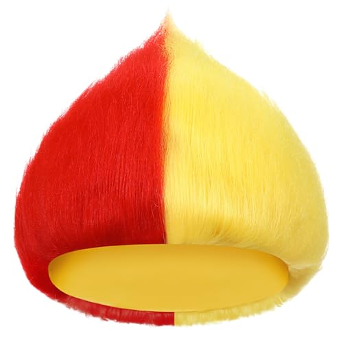 Image of Geyoga 1 Pcs Funny Wig Crazy Hair for Halloween Party,Red Yellow | Funny Colorful Wig Adults Use, Unisex Funky Hairband, Halloween Mardi Gras Cosplay Costume Party Accessories