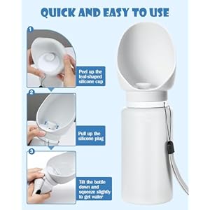 Dog Water Bottle Portable, 25oz/750ml Travel Dog Water Bottle with Collapsible Dog Bowls Large, Lightweight & Leak Proof Silicone Dog Drinking Water Bowl-Ideal for Walking Hiking Travel Road Trips