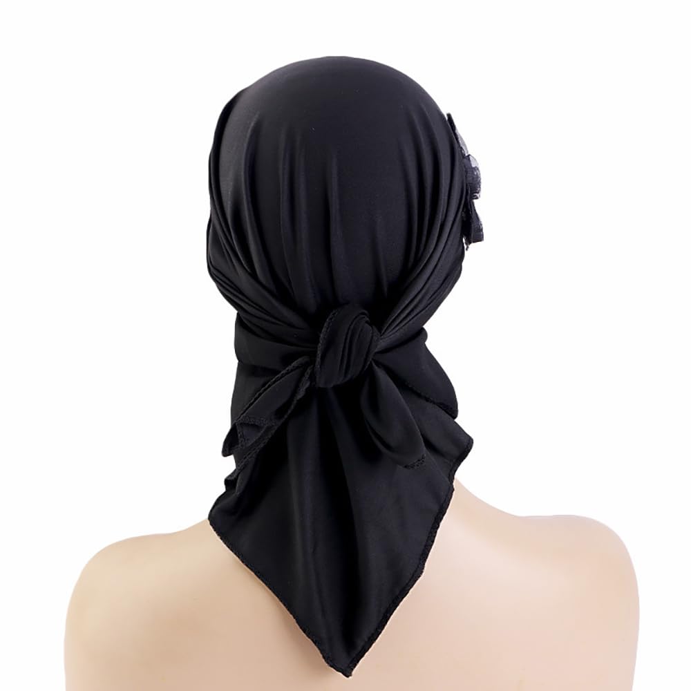 Pluto & Fox Turban pour Femme Casquette avec Visière Foulard pour Tête avec Ornement De Fleur Casquettes De Baseball pour Soleil