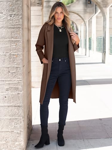 Image of ANRABESS Womens Cardigan Sweater 2026 Fall Outfits Knitted Lapel Long Coats Coatigans