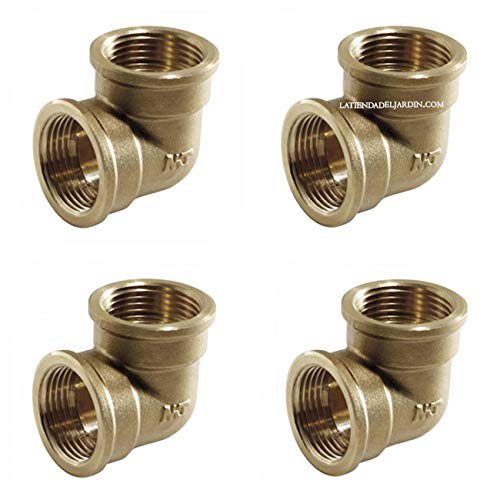 Suinga Pack x 4 Codo Hembra Hembra LATÓN 1 1/2" para tubería de Polietileno de 1 1/2"
