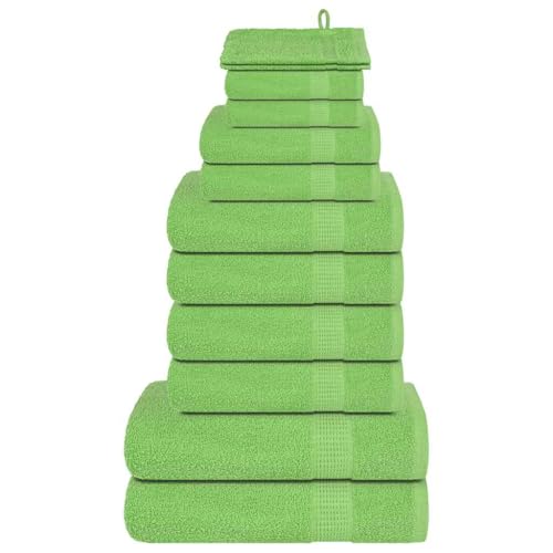 Vetnasa Juego de Toallas 12 Piezas 100% algodón Verde Manzana 360 gsm Casa y jardín, Ropa de casa, Toallas, Toallas de baño y Manoplas Verde 1,95 KG