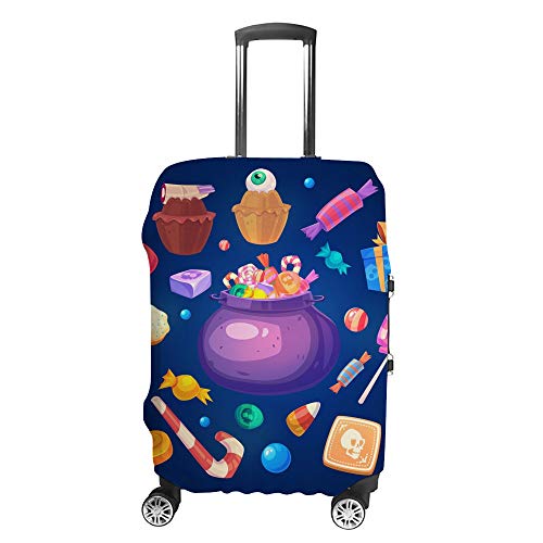 Housse de protection pour bagages motifs bonbons Halloween élastique et lavable