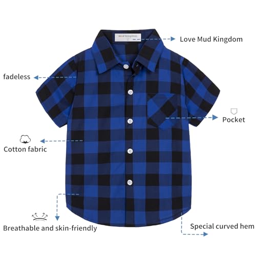 Image of Mud Kingdom Little Boys Dress Shirts Short Sleeve Cute Summer