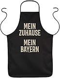 Tini - Shirt Volksfest/Oktoberfest Sprüche-Schürze - Motiv Kochschürze : Mein Zuhause Mein Bayern - Bekleidung Trachten Grillschürze