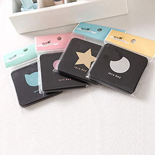 Preisvergleich Produktbild Jessicadaphne Quadratischer Kleiner Spiegel Tragbarer Spiegel Kreativer Schminkspiegel Doppelseitiger tragbarer Klapp-Taschenspiegel 2-seitig