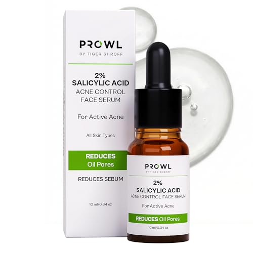 Image of PROWL by Tiger Shroff 2% Salicylic Acid Face Serum for Oily & Acne Prone Skin | Reduces Dark Spots, Pigmentation & Controls Oil for Men | Exfoliating Serum for All Combination Skin | 10ml