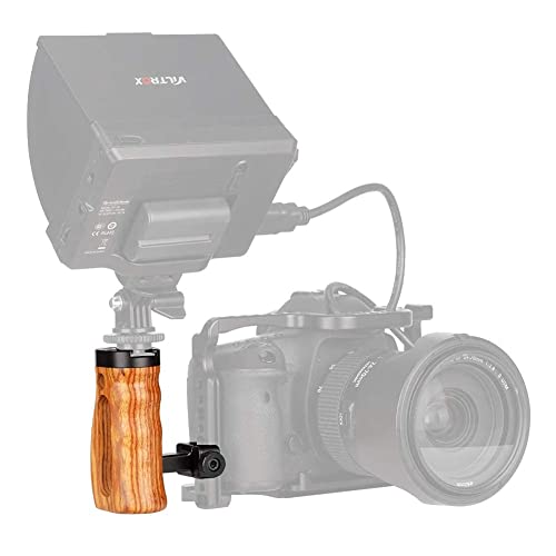 Image of NICEYRIG NATO Quick Release Wooden Handle, Universal Side Grip with Mounting Holes Cold Shoe - 268