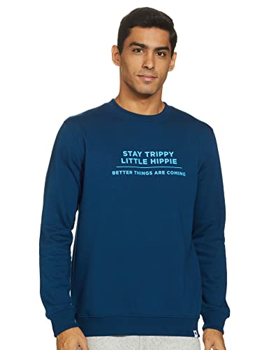 Image of Amazon Brand - Symbol Men Cotton Rich Light Weight Crew Neck Sweatshirt (Regular Fit)