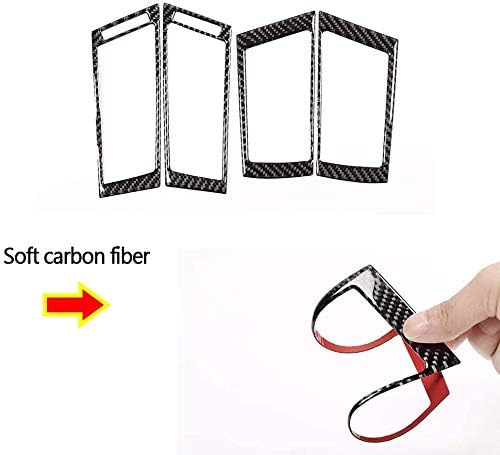 Miniatura 4 de CHEYA 4 piezas de fibra de carbono suave para BMW X5 E70 X6 E71 2008-2013 manija de puerta interior del coche accesorios (estilo negro)