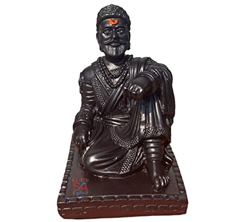 Image of Stone Chhatrapati aji The Legend of Maharashtra Statue Black, 1 Piece