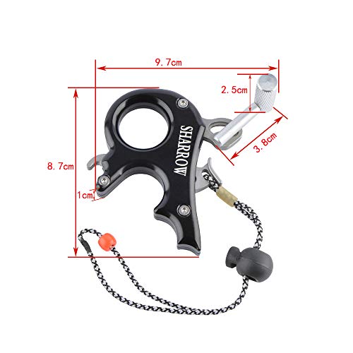 Sharrow Archery Release Aids 3 Fingers Compound Bow Release Aids Gear Compound Bow Accessory (Black) #TOP5