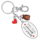 Taschenanhänger oder Schlüsselanhänger aus Metall, Anhänger mit dekorativem Motivdruck und Spruch