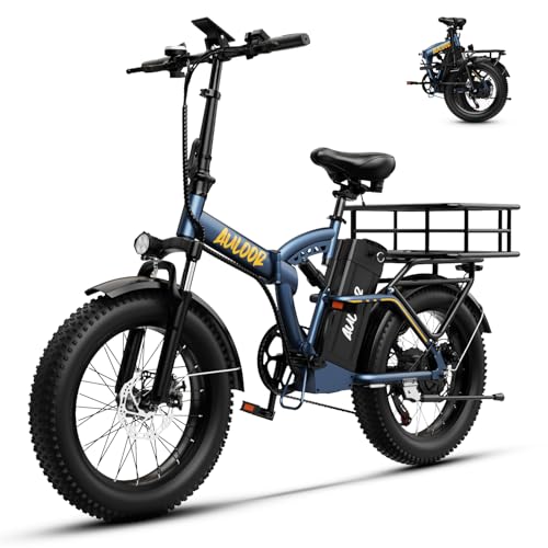 Image of 1000W Foldable Electric Bike,48V 20AH Removable Battery Ebike,80 Miles Max Range Electric Bike for Adults,20 inch Fat Tire Folding Ebike,Adult Electric Bicycle for Commute Beach Snow