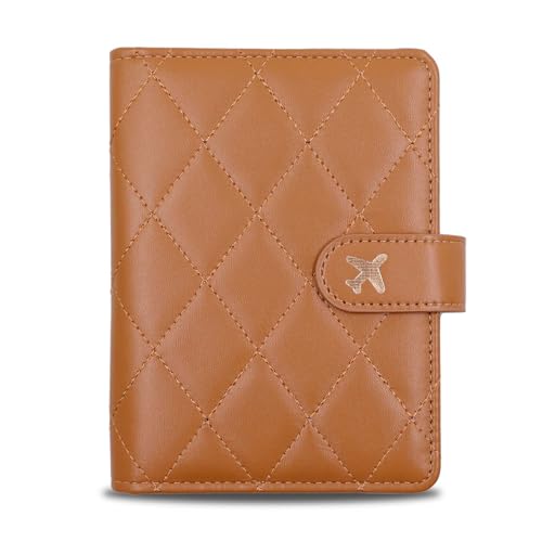 Image of Melsbrinna Rfid Passport Holder for Travel women /Men, Cute Passport Wallet Rfid Blocking Card Slots, Rfid Passport Cover /CaseTravel Wallet, Passport Book Holder (1, LG BROWN)