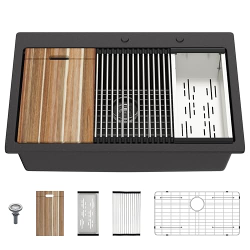 Évier de cuisine de 83 cm en granit pour comptoir moderne - 3