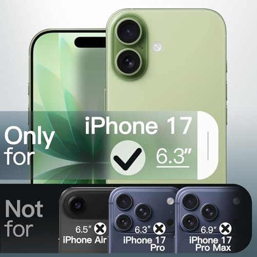 Image of JETech Matte Case for iPhone 17 6.3-Inch, Shockproof Military Grade Drop Protection, Frosted Translucent Back Minimalist Phone Cover, Anti-Fingerprint (Sage)