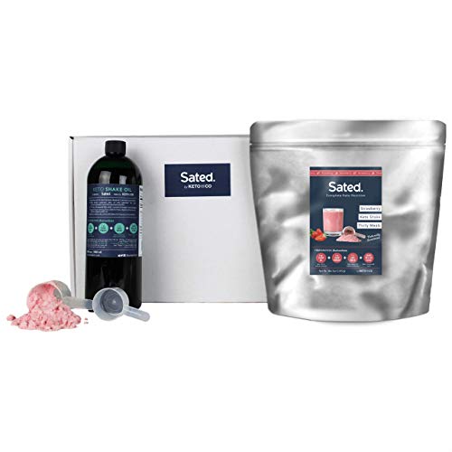 Sated Keto Meal Shake | 18g Protein| 30 Meal Kit | Just 2.3g Net Carbs Per Shake | Keto Friendly, Diabetic Friendly, No Sugar Added, Low Carb, Prebiotic Fiber | (Strawberry, Naturally Sweetened)…