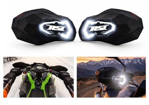 RSI Stonewall Handguards with LED Lights – Flexible, Impact-Resistant Hand Guards for ATV/Motorcycle/Snowmobile - Won’t Shatter in Cold or Rollovers (with Mounts)