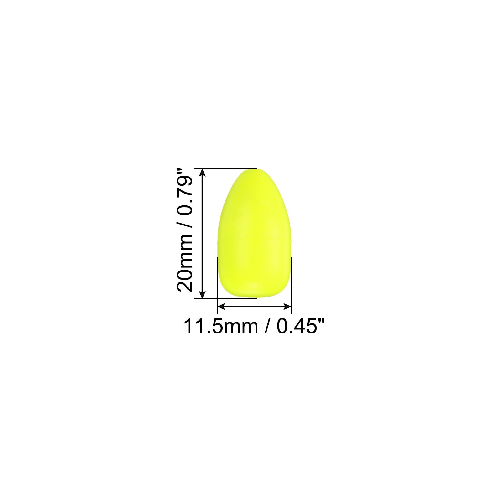 PATIKIL Fishing Foam Floats 0.8 Inch, 30Pcs Oval Snell Floats Fly Fishing Strike Indicator for Pompano Rig Trout Catfish Walleye, Yellow - Image 2