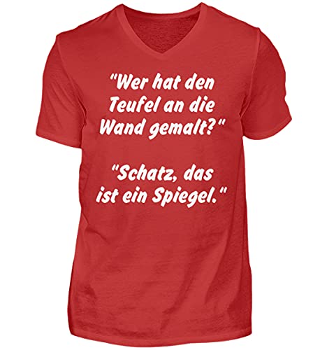 T-Shirt en V pour Homme Rouge Teufelskerl vêtement mode été taille S