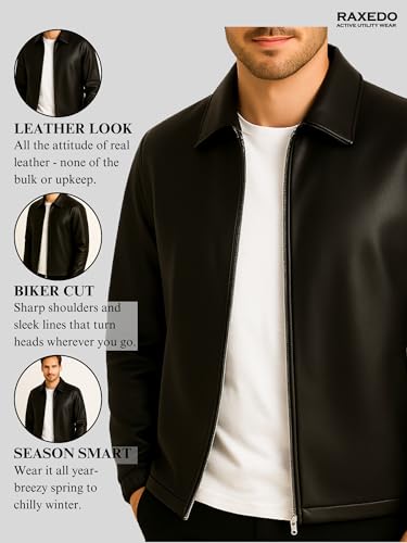 Image of Brown Faux Leather Jacket For Men - Lightweight Stylish Travel Outerwear For Bikers | Leather Jacket For Man - Stylish Lightweight Travel-ready Jacket