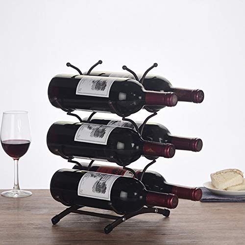 Soporte para 6 Botellas de Vino de Metal Moderno miniatura 2