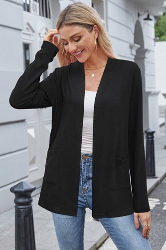 Image of ULTRANICE Cardigan Sweaters Womens Fashion 2025 Spring Lightweight Long Sleeve Casual Tops Clothes Outfits with Pockets
