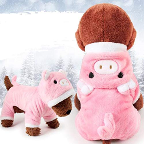 Disfraz de perro Hemobllo con diseño de cerdito rosa, talla S miniatura 2